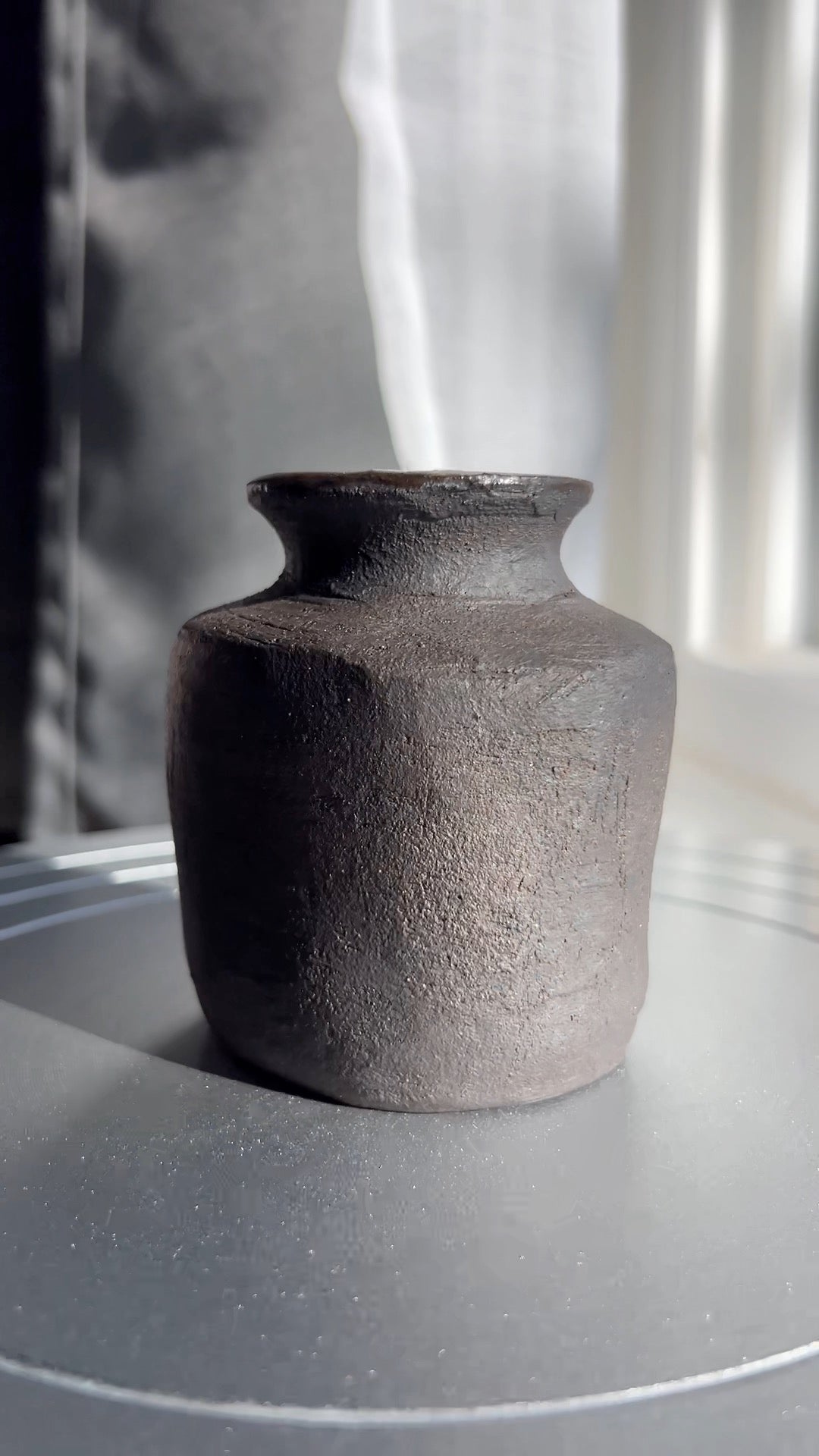 Rustic Black Mountain Hand Shaped Vase