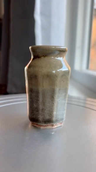 Small Faceted Shino Vase