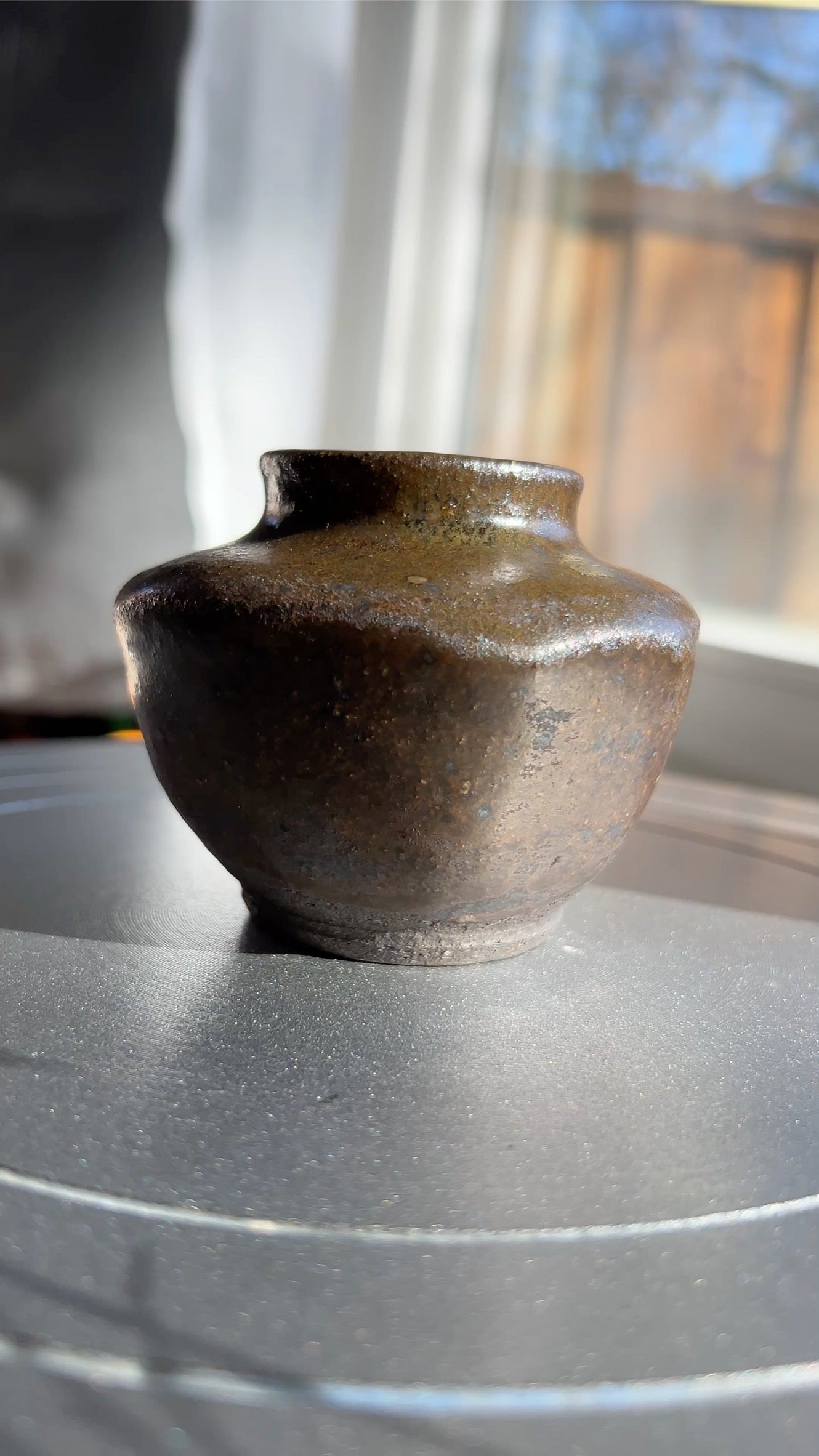 Mini Faceted Black Mountain Vase