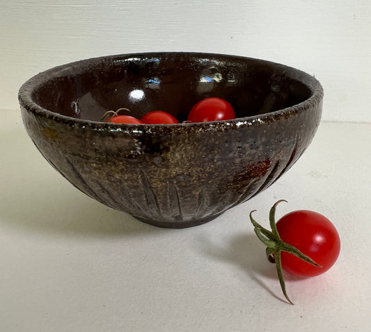 Small Black Mountain Carved Bowl