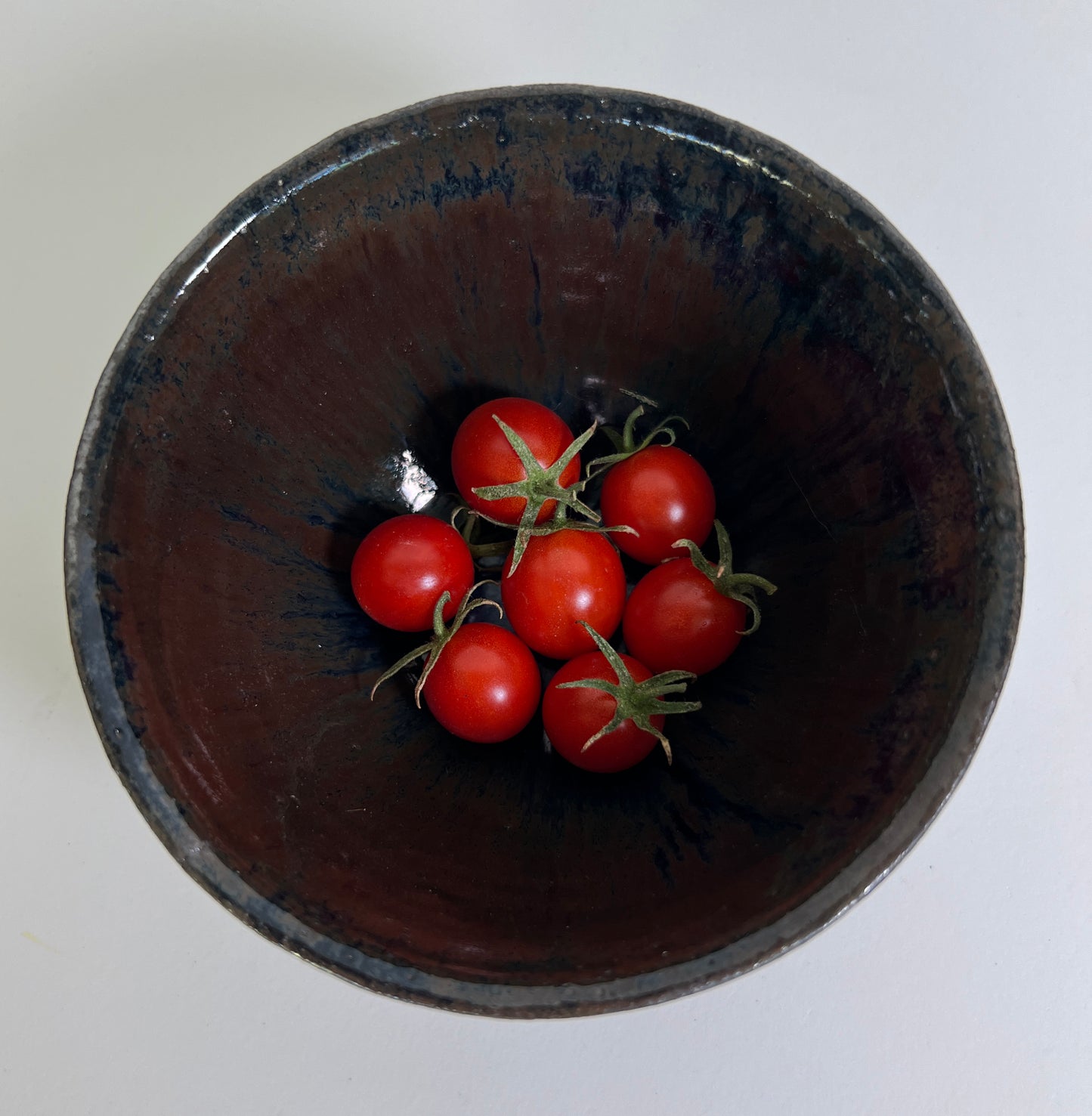 Black Mountain small-Medium Bowl with Sapphire Blue accents