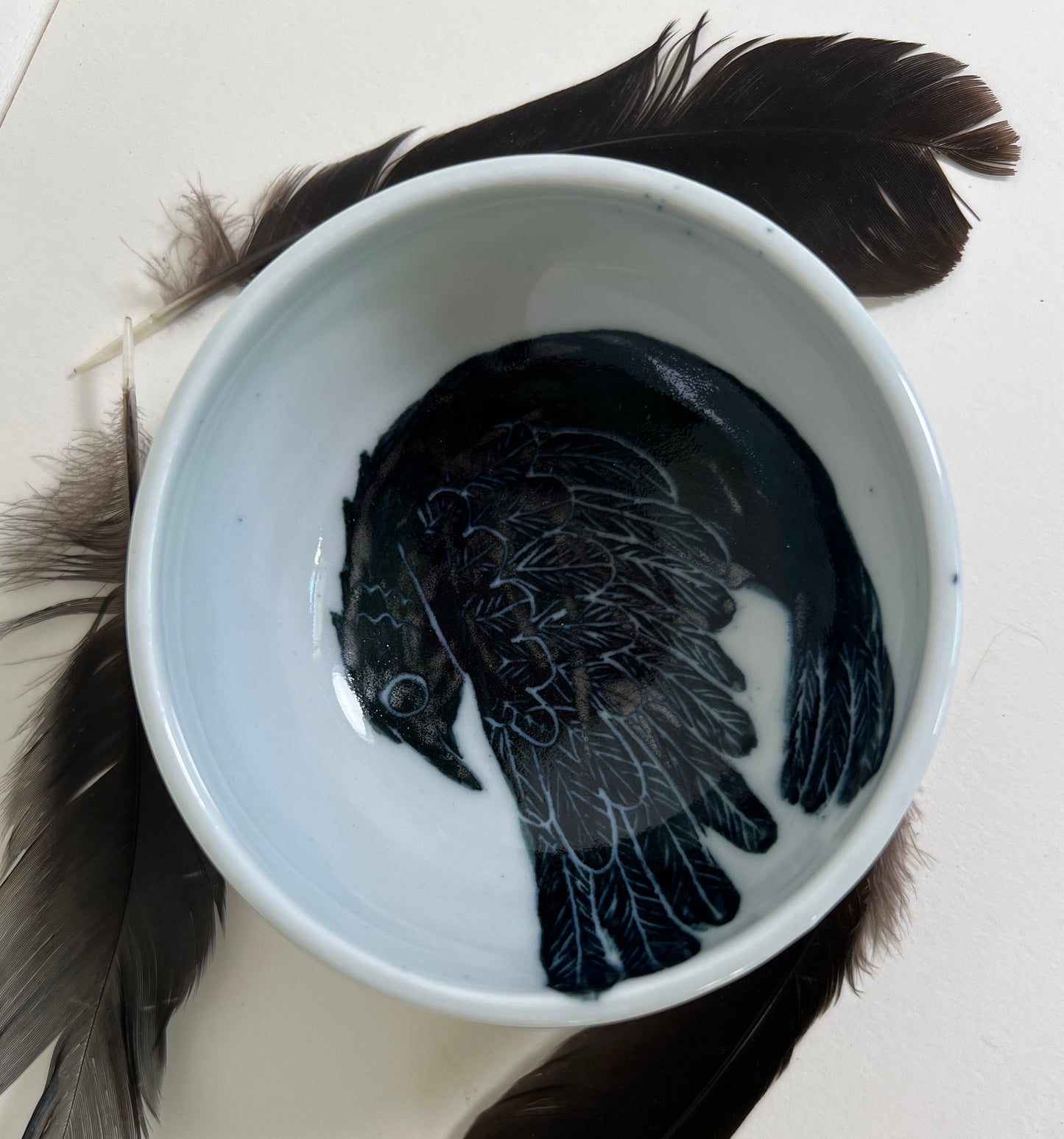 Falling Crow Porcelain Bowl Small