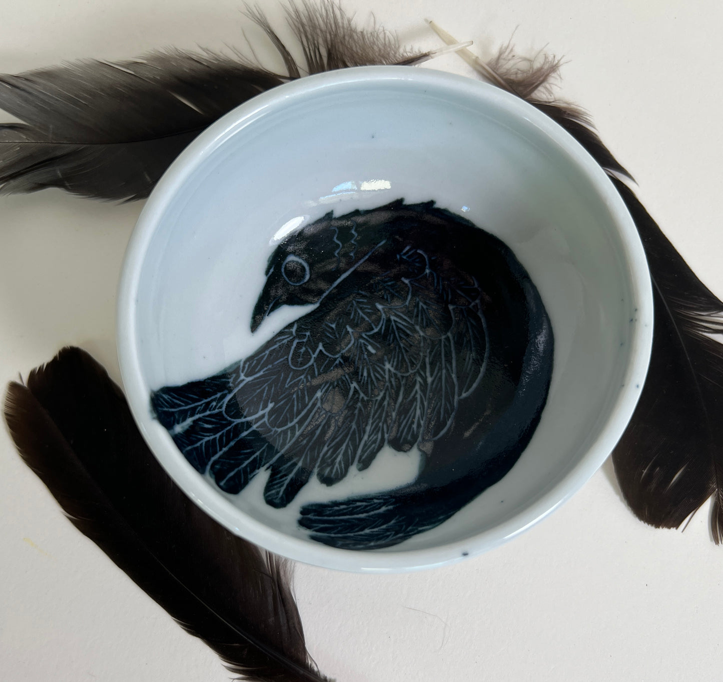 Falling Crow Porcelain Bowl Small