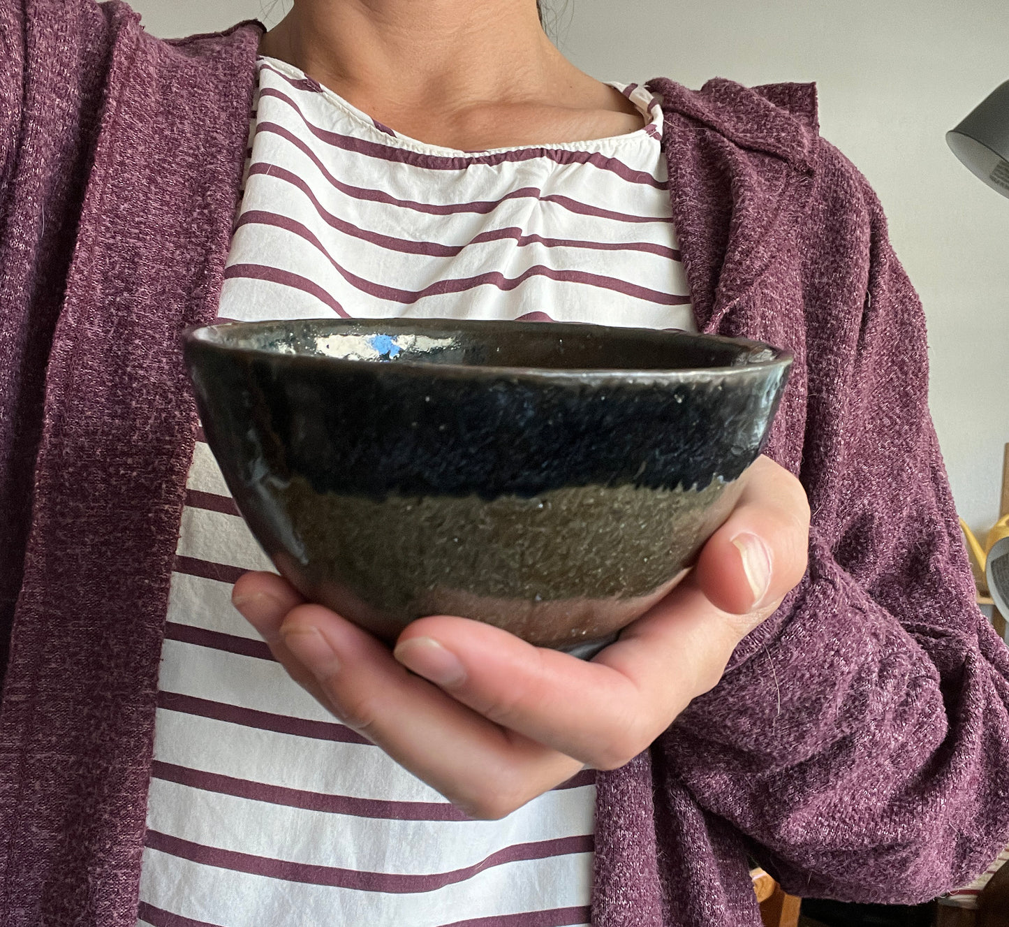 Black Mountain small-Medium Bowl with Sapphire Blue accents