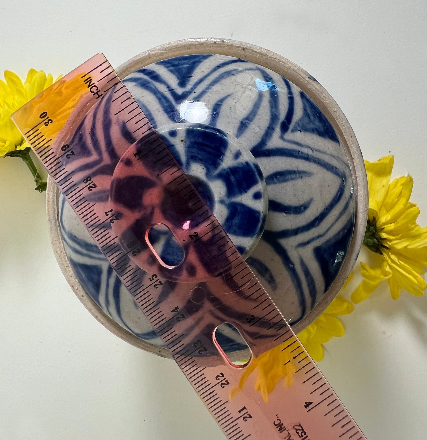 Hand Painted Blue Lidded Jar