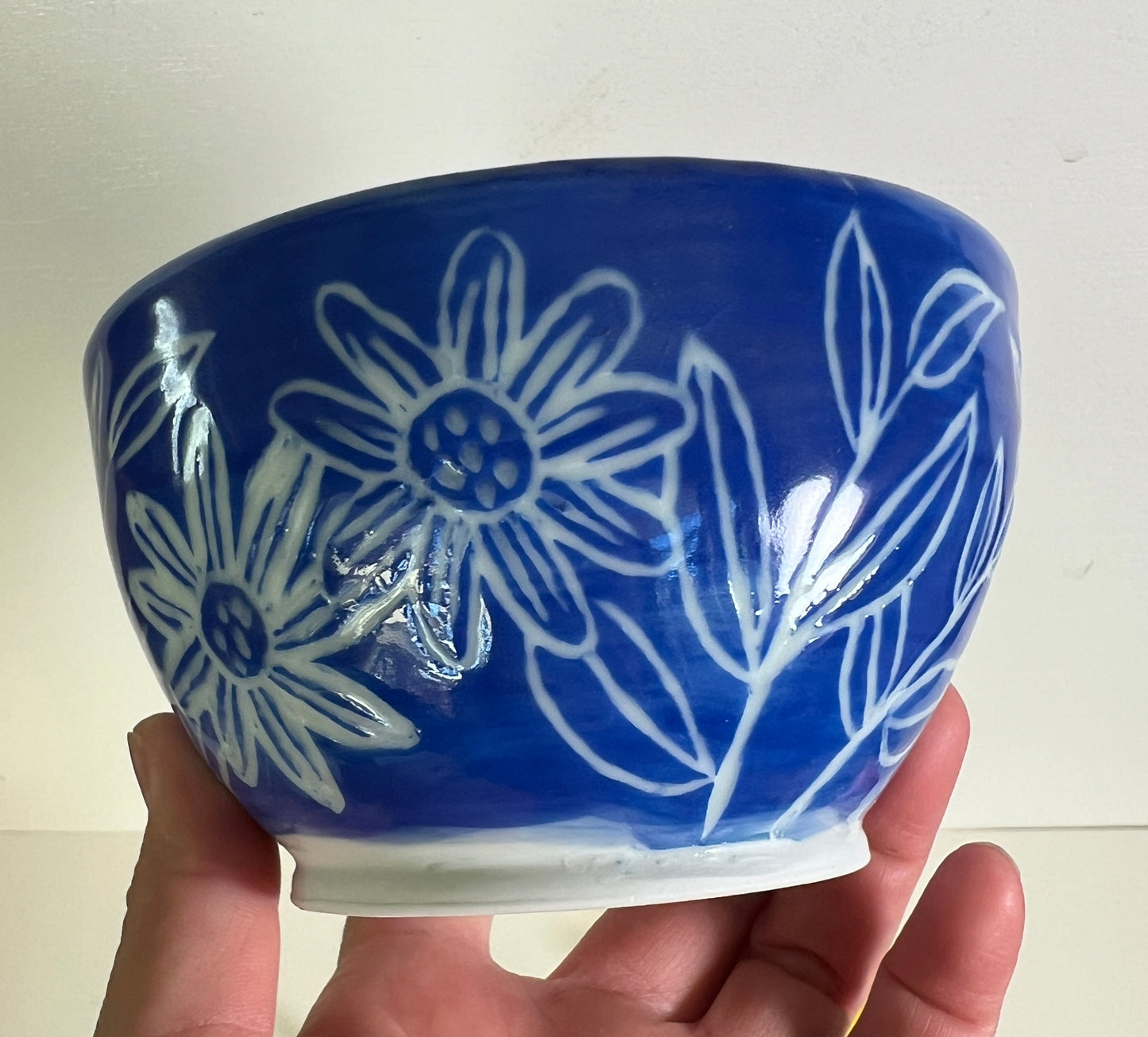 Blue Floral Porcelain Bowl Small