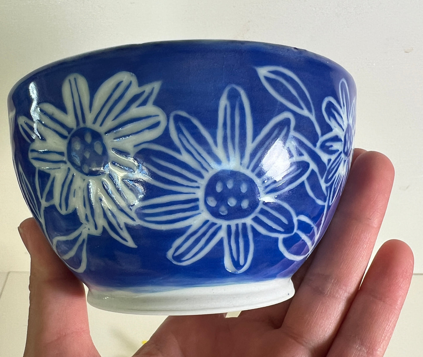 Blue Floral Porcelain Bowl Small