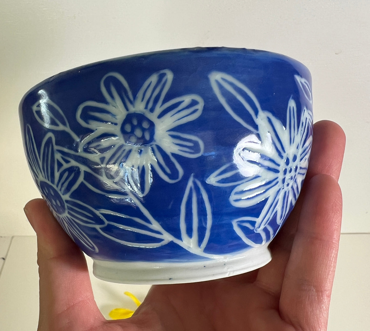 Blue Floral Porcelain Bowl Small