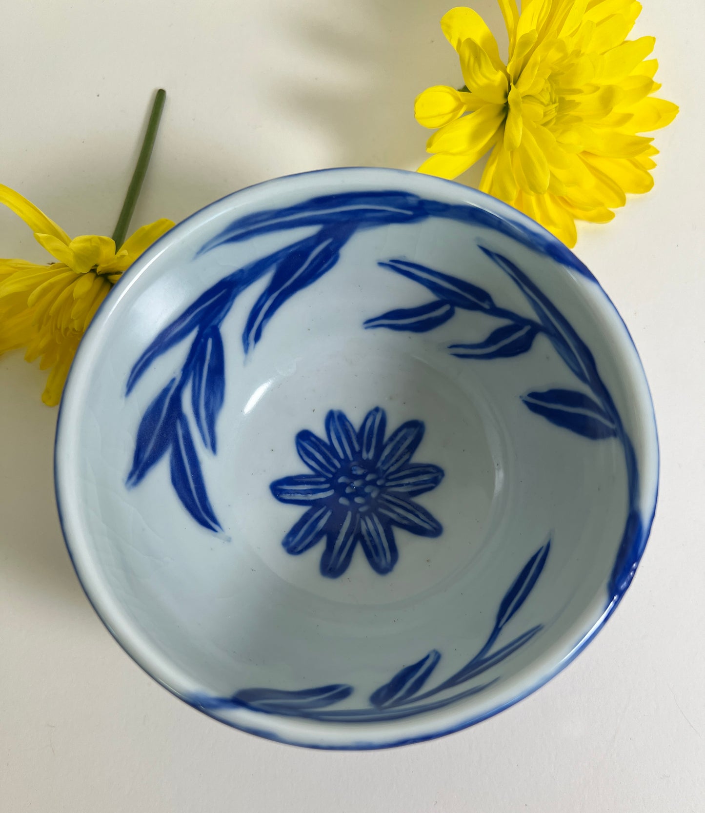 Blue Floral Porcelain Bowl Small