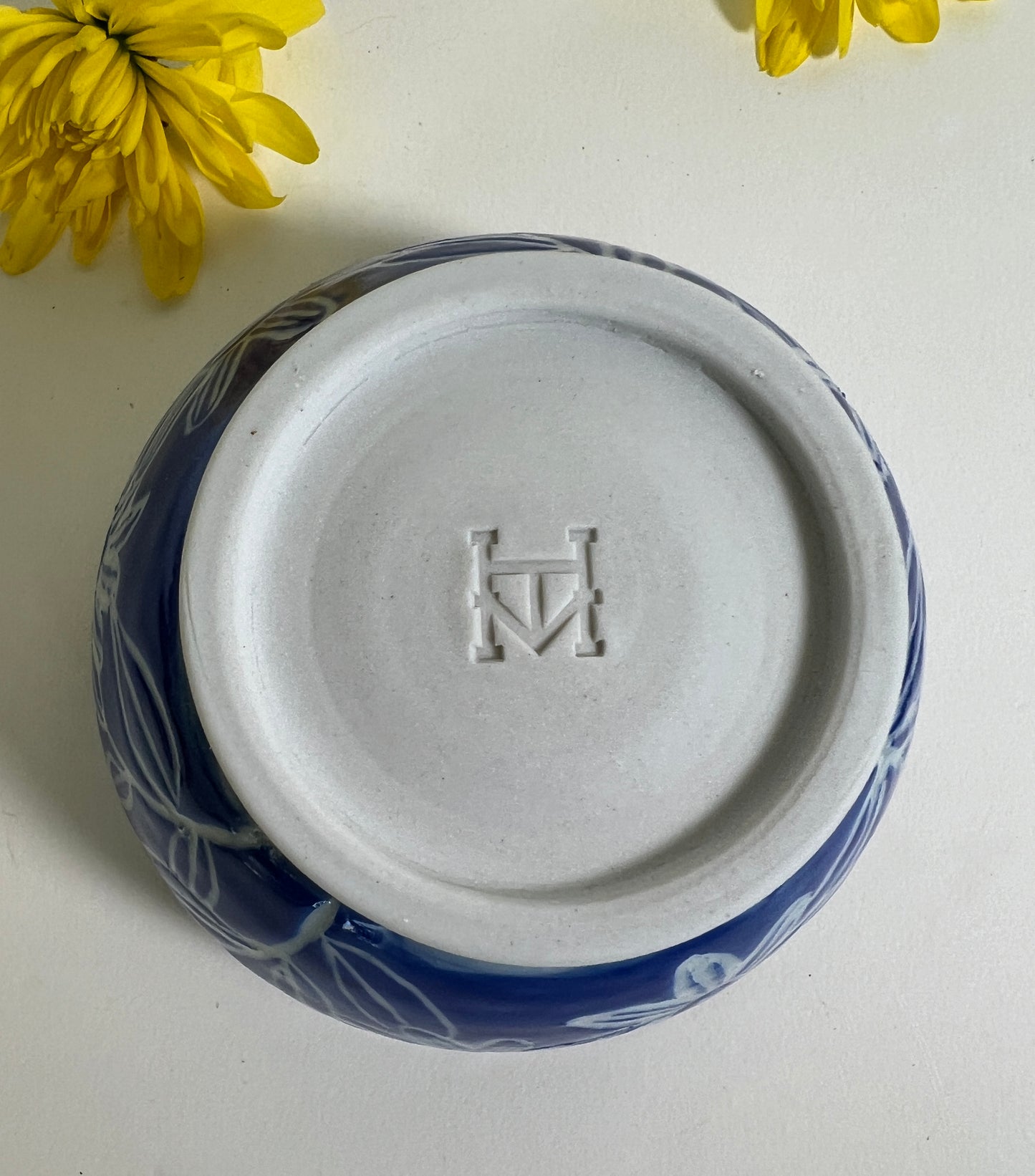 Blue Floral Porcelain Bowl Small