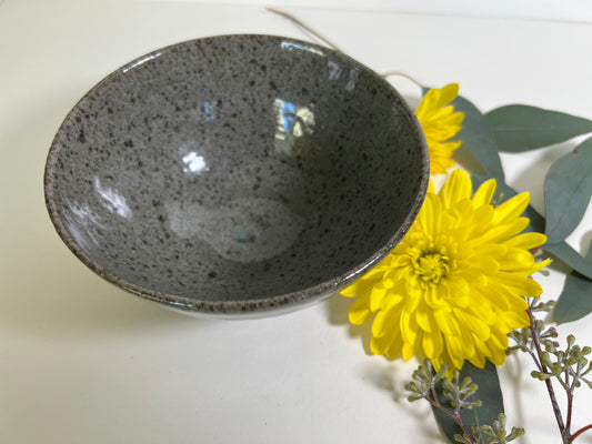 Hand Carved Celadon Bowl with Speckles