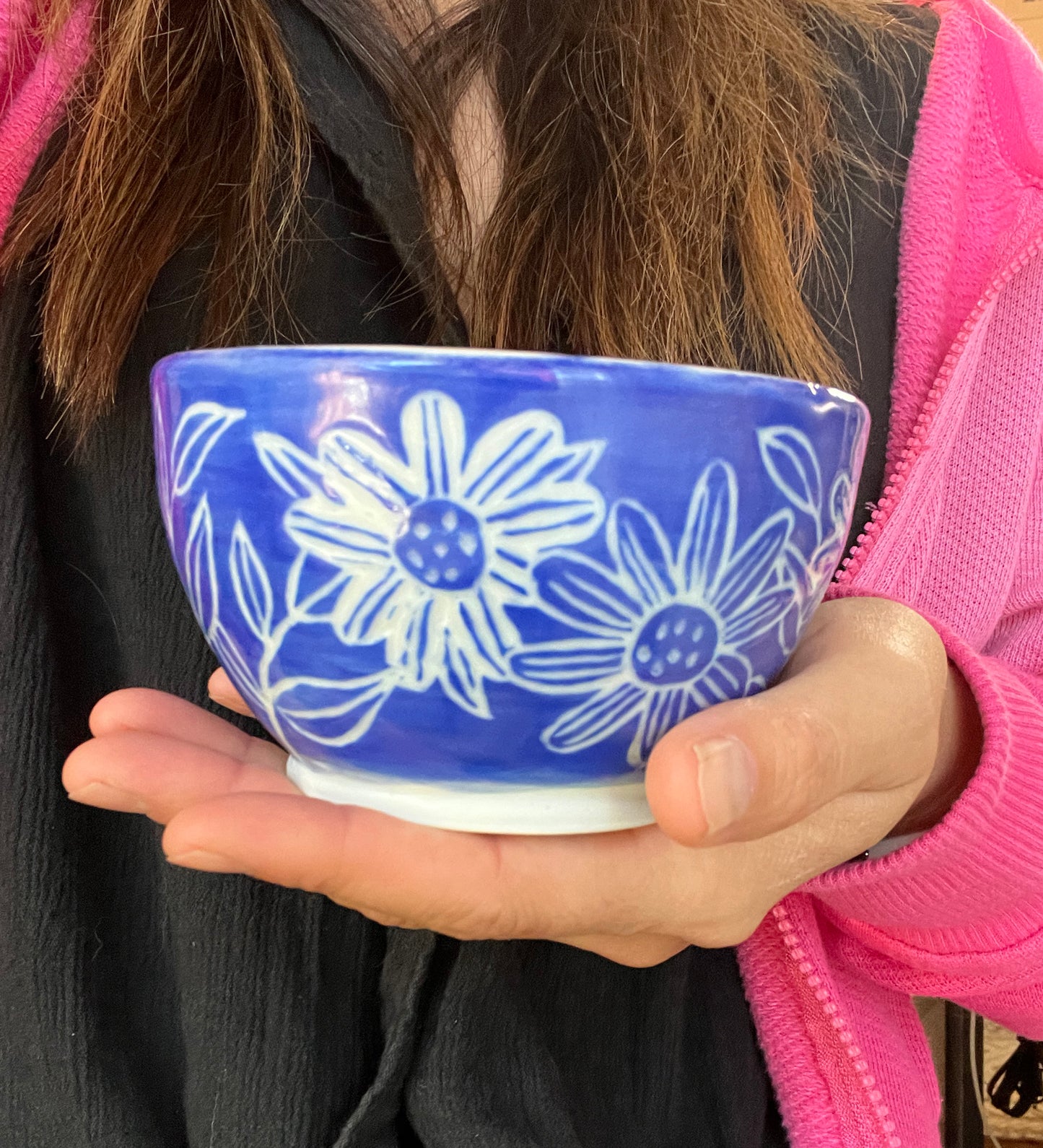 Blue Floral Porcelain Bowl Small